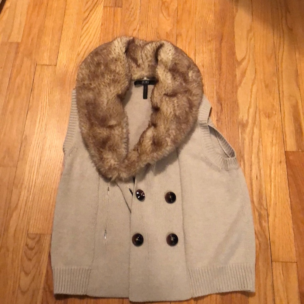 BCBG fur vest